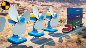 Автомобили VS Огромные Электрические Вентиляторы | BeamNG Drive