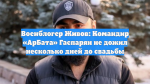 Военблогер Живов: Командир «АрБата» Гаспарян не дожил несколько дней до свадьбы