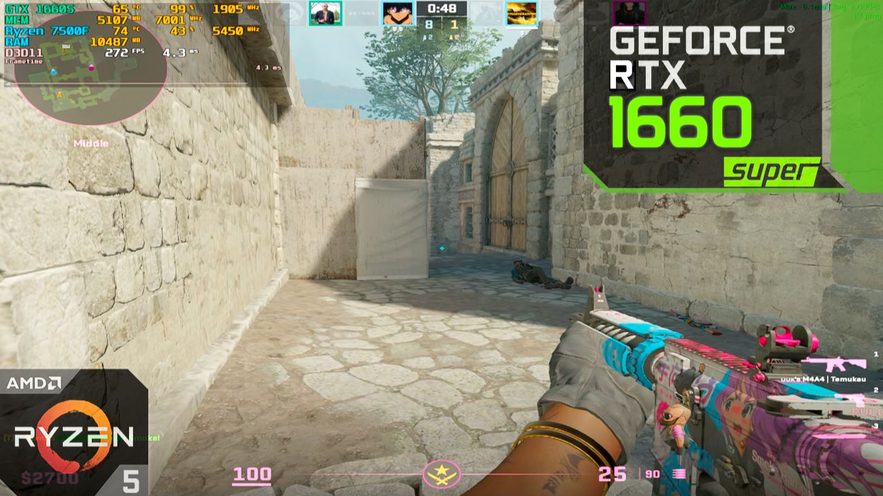 CS2 - GTX 1660 SUPER + Ryzen 7500F