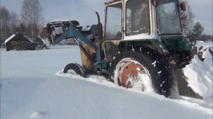 ЮМЗ с пвм т 40 по глубокому снегу