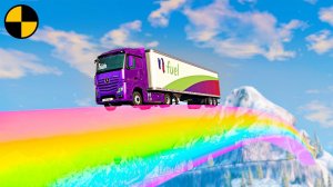 Автомобили VS Радужная Дорога | BeamNG Drive