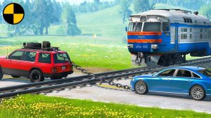 Автомобили VS Рельсы #3 | BeamNG Drive