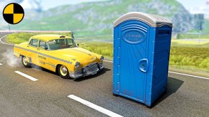 Погоня за Биотуалетом: Весёлое Приключение Таксиста в BeamNG Drive