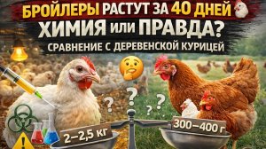 Бройлеры растут за 40 дней 🐔 Химия или правда? Сравнение с деревенской курицей