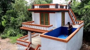 99 Дней на строительство виллы с бассейном. Примитивными методами.