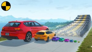 Большие и Маленькие Автомобили VS Лежачие Полицейские | BeamNG Drive