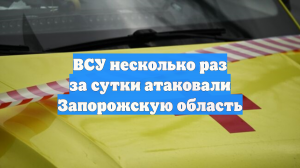 ВСУ несколько раз за сутки атаковали Запорожскую область