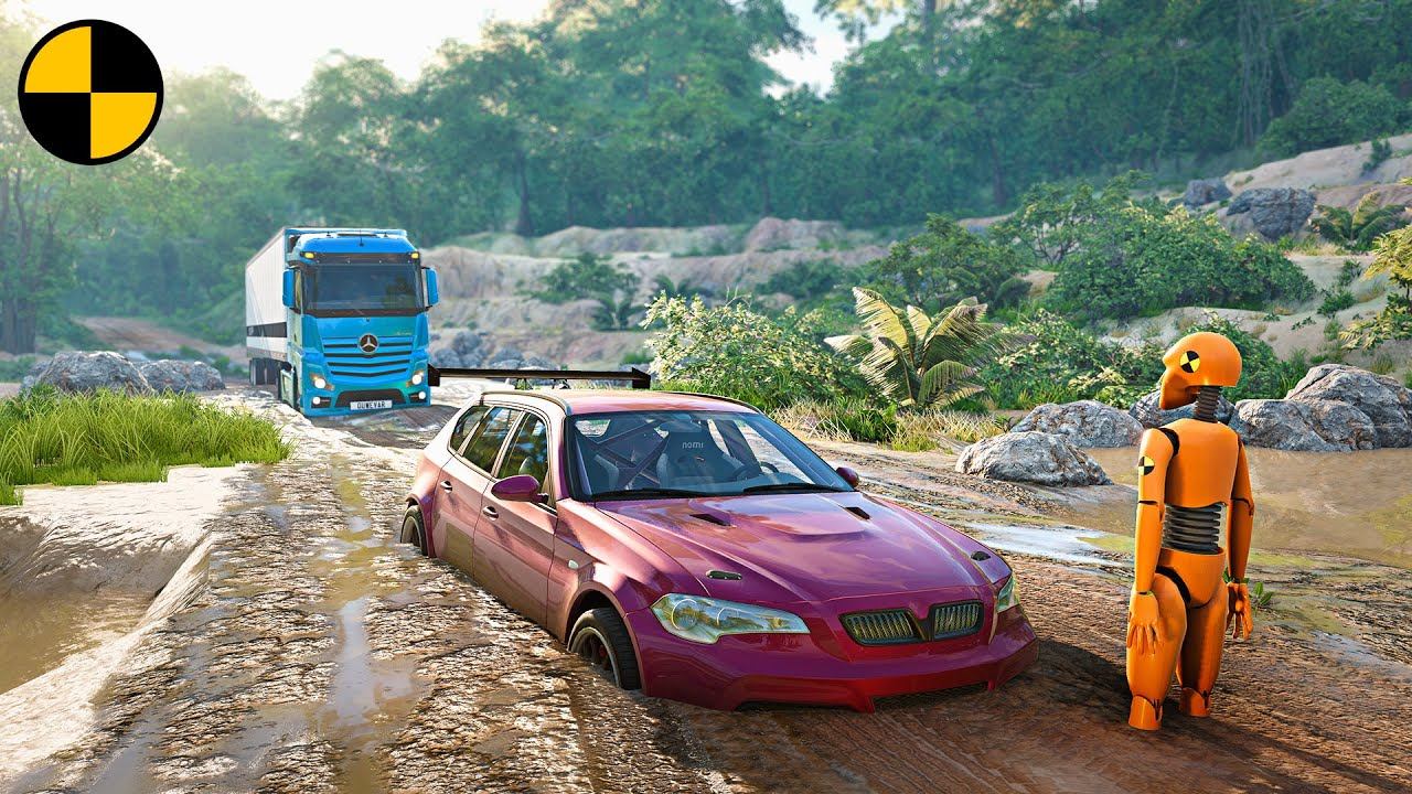 Автомобили VS Глубокая Грязь  BeamNG Drive