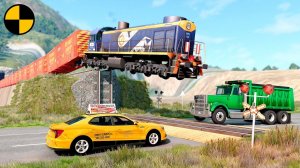 Поезда VS Незавершённый Железнодорожный Переезд | BeamNG Drive