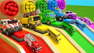 Машинки летают и прыгают! Развивающие мультики Машины помощники. Мультфильмы про машинки