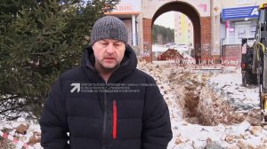 На улице 40-летия Победы продолжается укладка магистрального водовода
