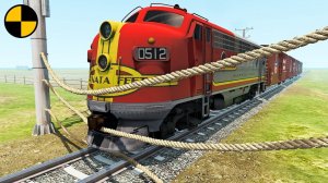 Поезда VS Натянутый Канат | BeamNG Drive