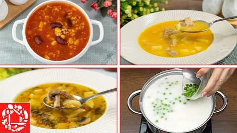 4 Безумно ВКУСНЫХ Рецепта Супов на Каждый день! Один Вкуснее Другого!