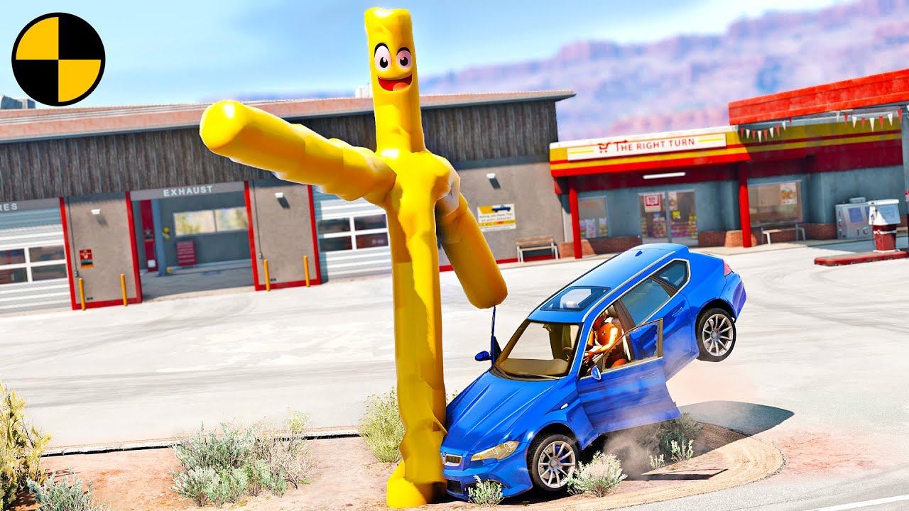 Автомобили VS Аэромен | BeamNG Drive