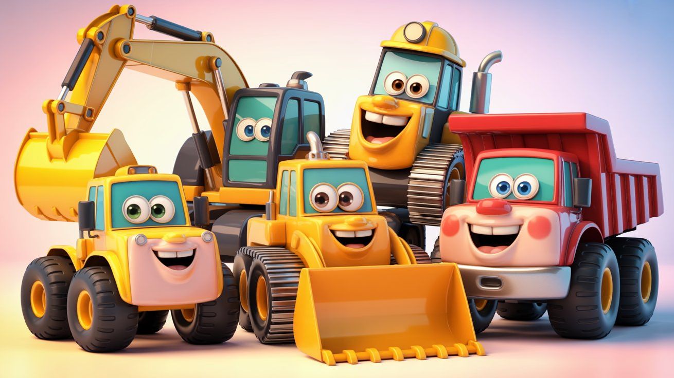 Детский клип про СТРОЙКУ и МАШИНКИ. Песенки для детей. смотреть онлайн