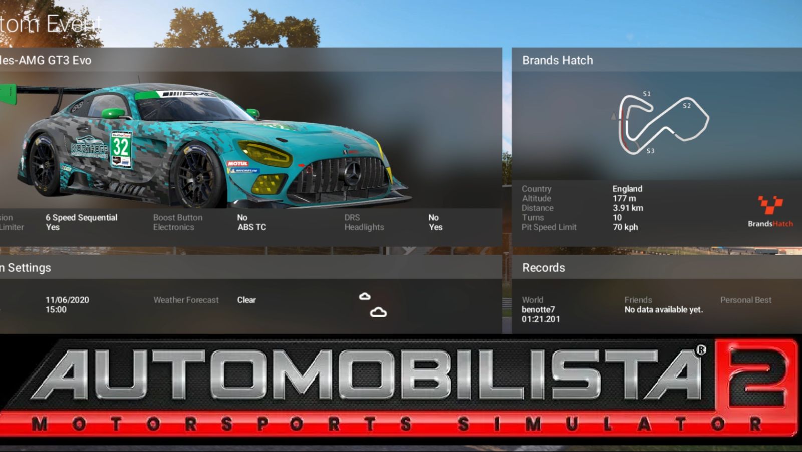 Automobilista 2. Brands Hatch. ИИ 111%. Агрессия ИИ на maximum. 2026.02.10 смотреть онлайн