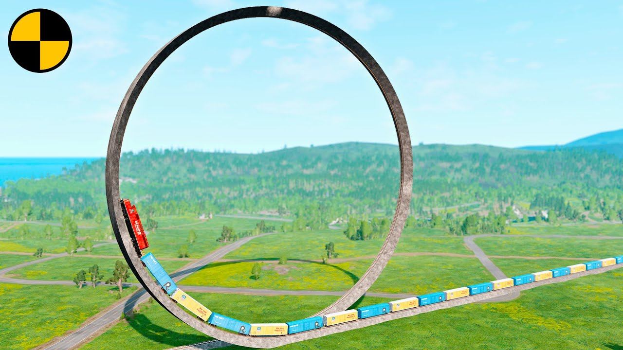 Поезда VS Гигантская Петля | BeamNG Drive