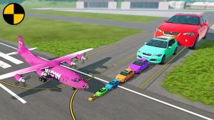 Большие и Маленькие Автомобили VS Самолет | BeamNG Drive