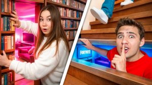 ПОСТРОИЛИ СЕКРЕТНЫЙ КОМНАТЫ ДЛЯ МАЛЬЧИКОВ И ДЕВОЧЕК!