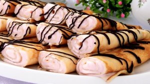 Нежные блинчики с зефирным кремом