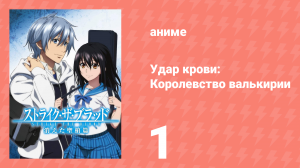 Удар крови: Королевство валькирии 1 серия OVA (аниме-сериал, 2015)