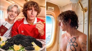 Попали на САМОЛЁТ ДЛЯ МИЛЛИАРДЕРОВ (1 Класс Emirates за 1.500.000₽) - Андрей Кокошка