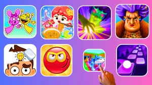 🌈SPRUNKI & Demon Hunters 3 & Scary Teacher 3D Stone Age & Red Ball Super Run