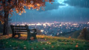 Уютный дождливый вечер в городе. Успокаивающие звуки дождя и города.