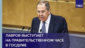 Лавров выступает на правительственном часе в Госдуме