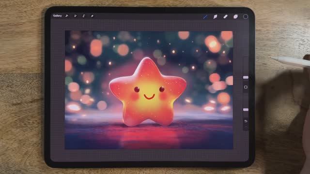 PROCREATE DRAWING Tutorial in EASY steps - CUTE STAR смотреть онлайн