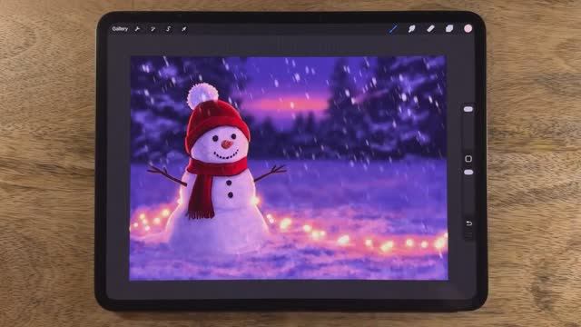 PROCREATE DRAWING Tutorial in EASY steps - SNOWMAN CANDLE by James Julier смотреть онлайн