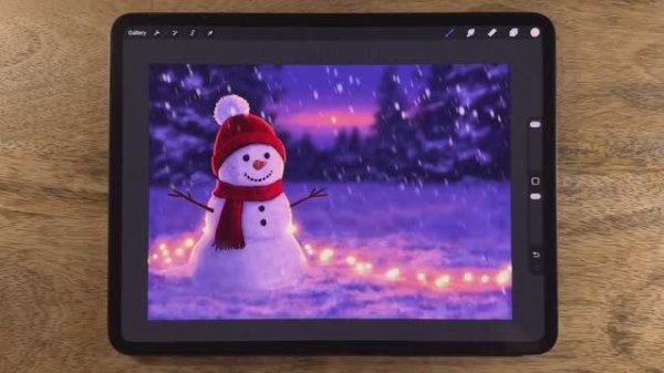 PROCREATE DRAWING Tutorial in EASY steps - SNOWMAN CANDLE by James Julier