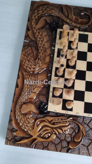 Игровой набор шахматы нарды шашки Дракон