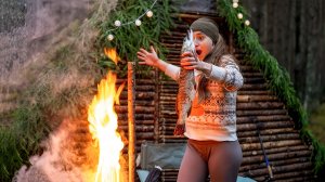 Veronika - She Spent 10 Days Building a Forest Cabin… Until It Almost Burned Down 🔥