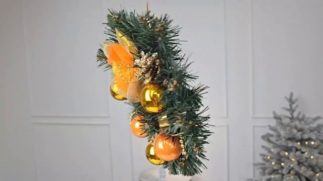 Венок ЛЕСНОЙ золотой с оранжевым, 20 см, С282-оранж