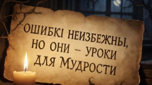 Ошибки неизбежны, но они — уроки для мудрости.