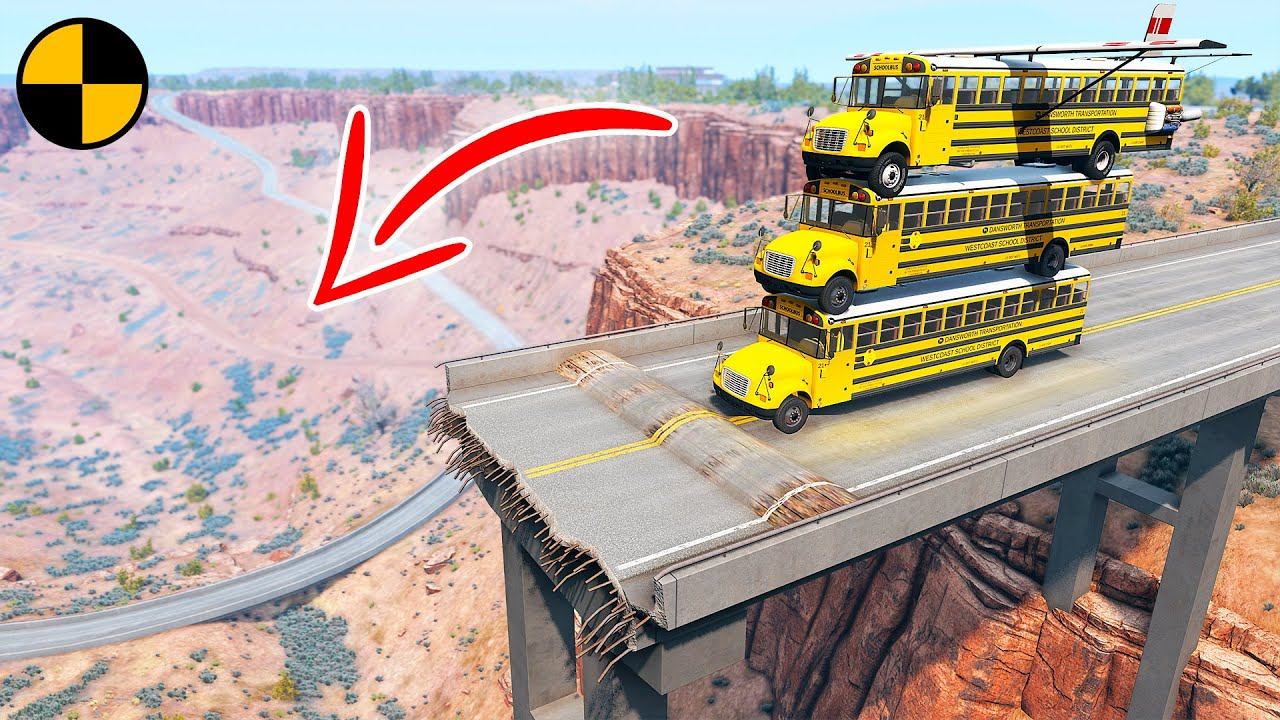 Cars Vs Bridge Potholes - BeamNG Drive