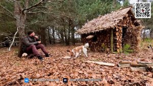 Лесной домик своими руками. Убежище из подручных материалов с настоящей печью. Вместе с моим Другом