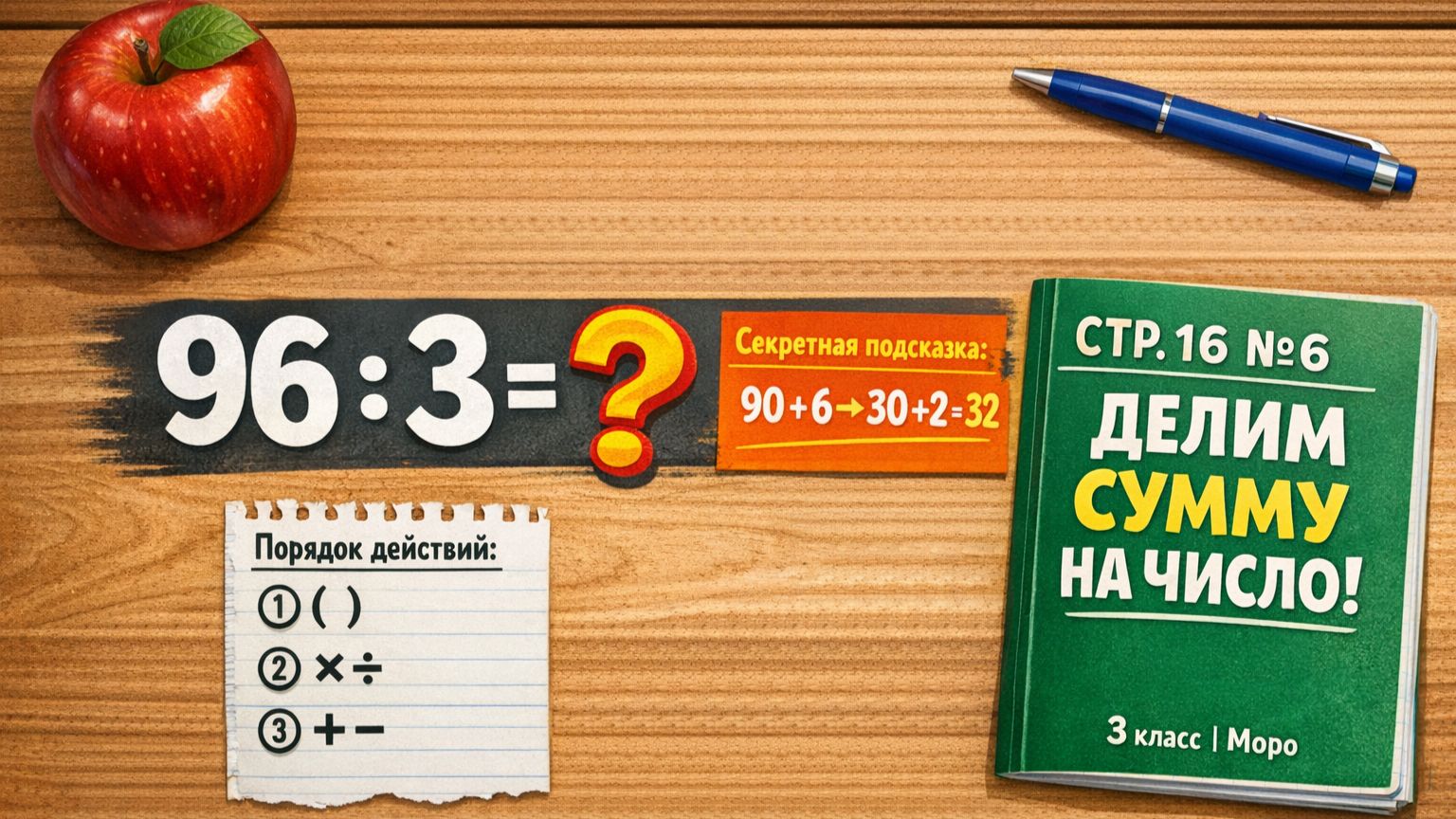 Математика 3 класс 2 часть | Стр. 16 номер 6 | Порядок действий + Делим сумму на число ЛЕГКО🧮⚖️✨➕➗ смотреть онлайн