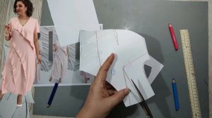 Моделирование. Платье на любую фигуру с подрезами и оборками. Выкройка № 1957.