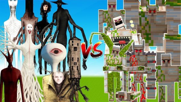 Мобы Доктора против всех железных големов в Майнкрафте