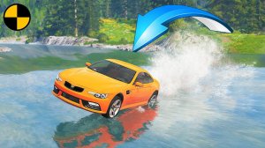 Water Sliding of Cars vs Deep River  BeamNG.Drive