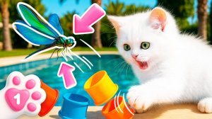 Маленький Кефир нашел дом! Милая история про белого котенка