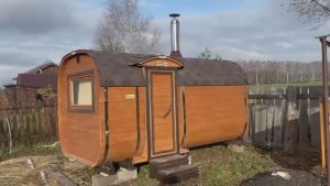Баня бочка "Квадро" 4 метра с боковым входом купить в Выксе.