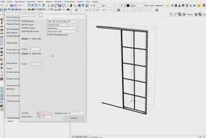 Скрипт "Двери-купе 4.10.04". Пример работы. Построение раздвижной двери на 1-полозной направляющей.