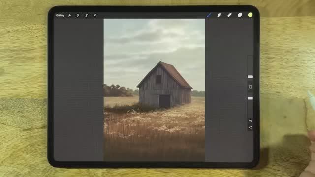 PROCREATE Tutorial - Landscape Drawing of Old Wood Barn by James Julier смотреть онлайн