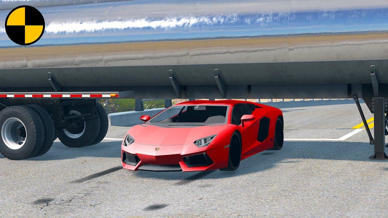 Cars vs Semi Trailer Trucks BeamNG Drive смотреть онлайн