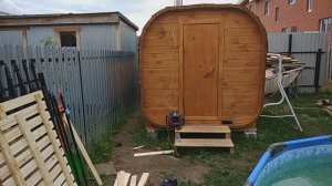 Баня бочка «Квадро» 3.5 метра с торцевым входом купить в Кстово.