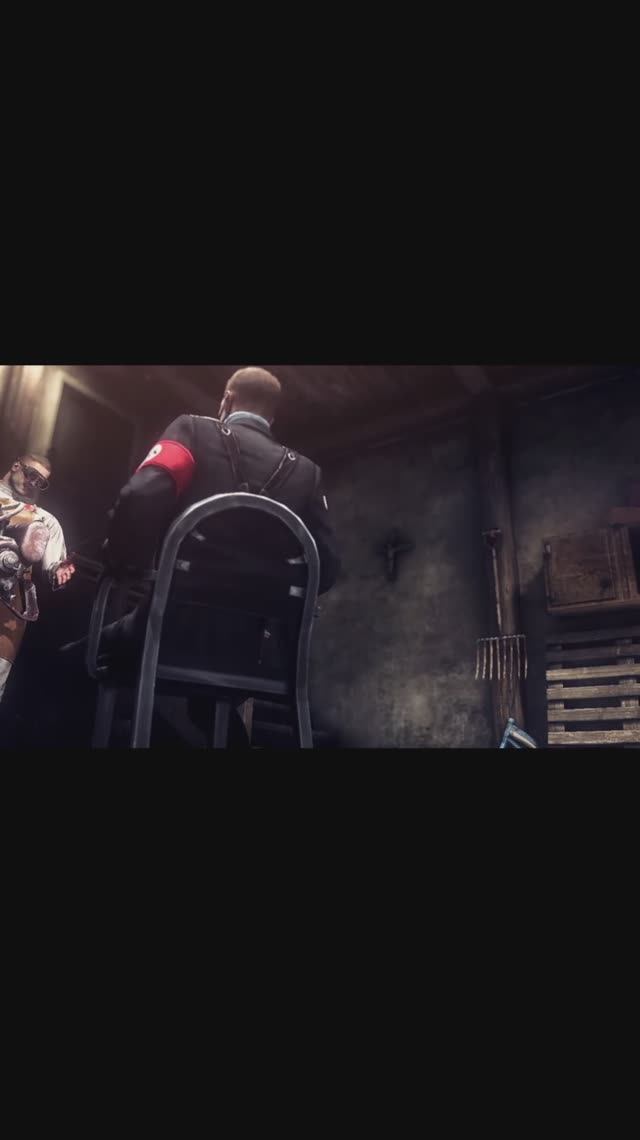 Допрос нациста с помощью бензопилы ✘ Wolfenstein: The New Order - Русская озвучка ✘ #shorts