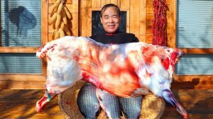 Лучший в мире суп из баранины на зиму. Тушу половину баранины с тремя рыбами. Кухня Китая